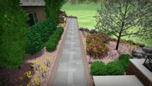 residential landscaping 3D rendering garden