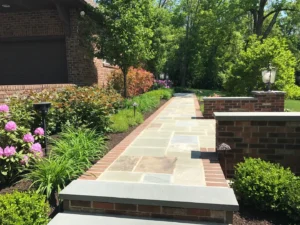 residential landscaping completed project pathway