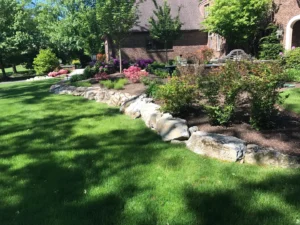 residential landscaping completed project garden with stonework