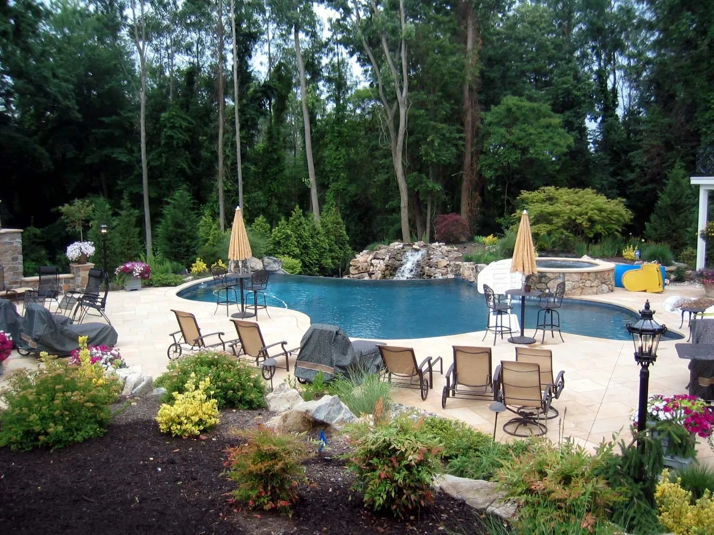 a backyard swimming pool